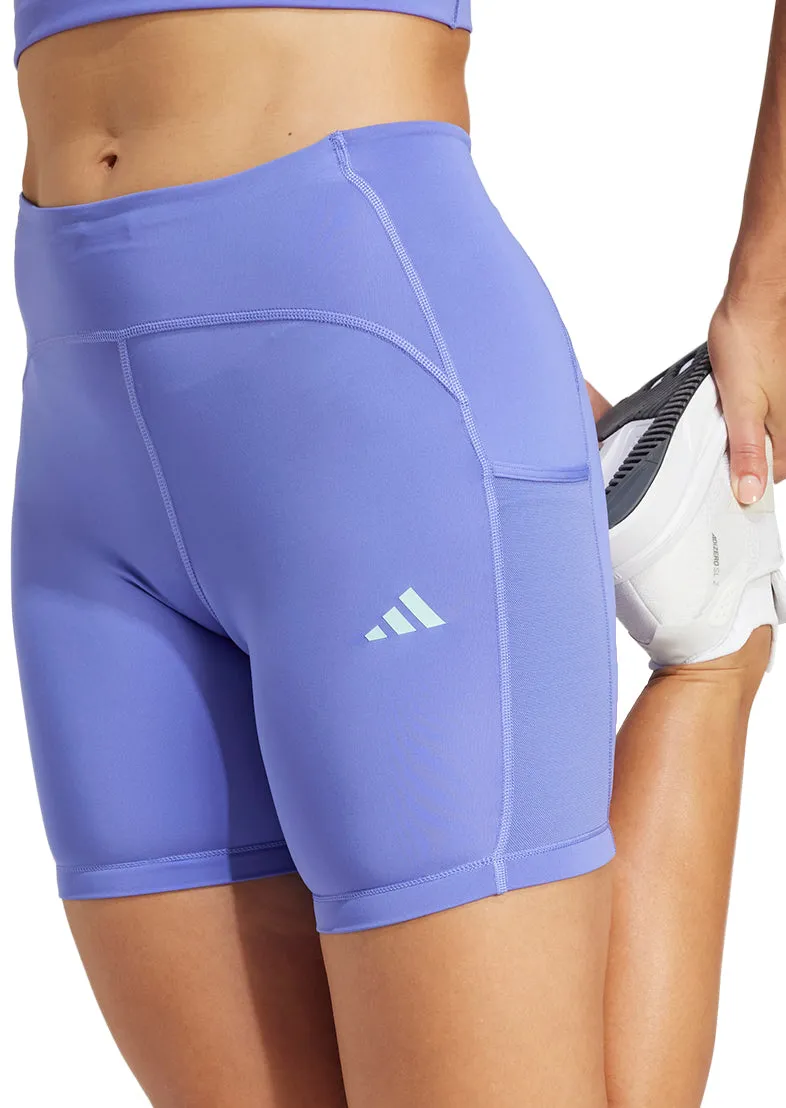 Clothing Adidas  Women adidas Adizero 4 Inch Womens Short Running Tights - Blue