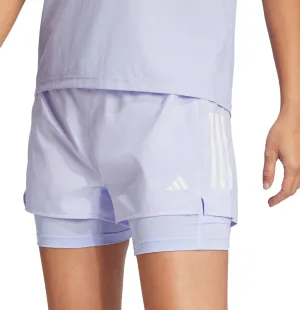 Clothing Adidas  Women adidas Own The Run ClimaCool 2 In 1 Womens Running Shorts - Purple