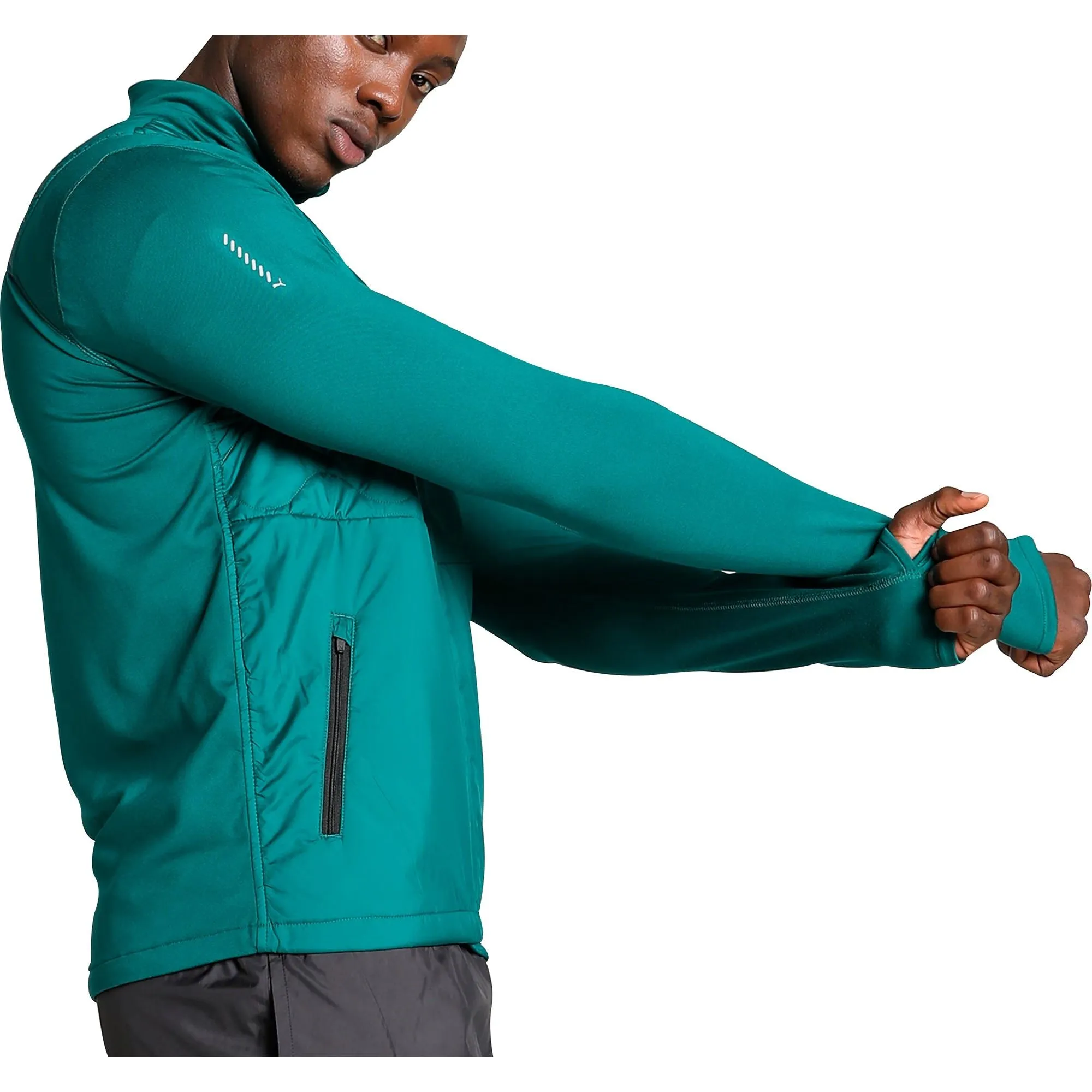 Clothing Puma  Men Puma Cloudspun WRMBL Mens Running Jacket - Green