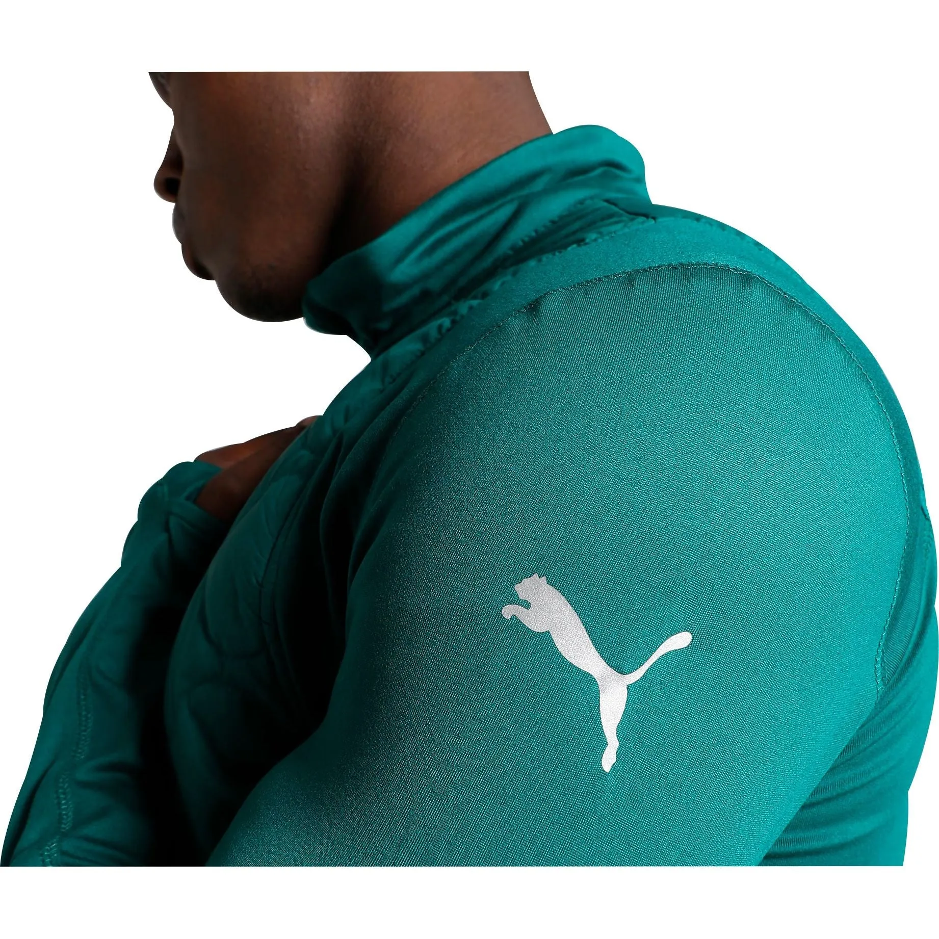 Clothing Puma  Men Puma Cloudspun WRMBL Mens Running Jacket - Green