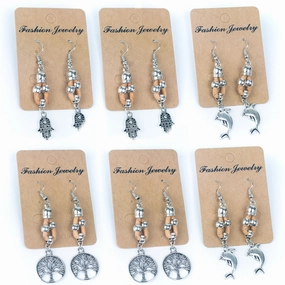Color cork handmade earrings-ER-165-MIX-6