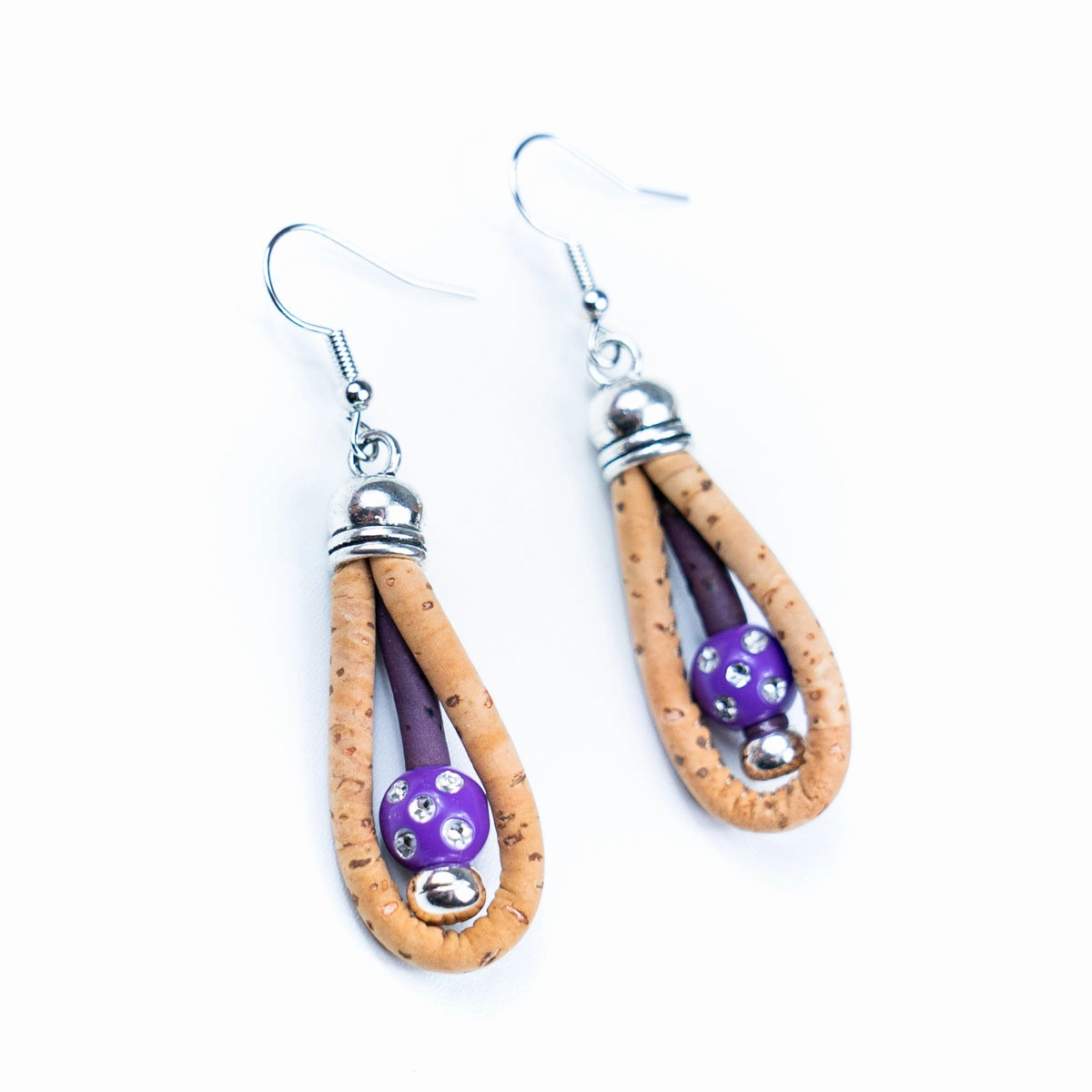 Color cork handmade earrings-ER-167-MIX-5