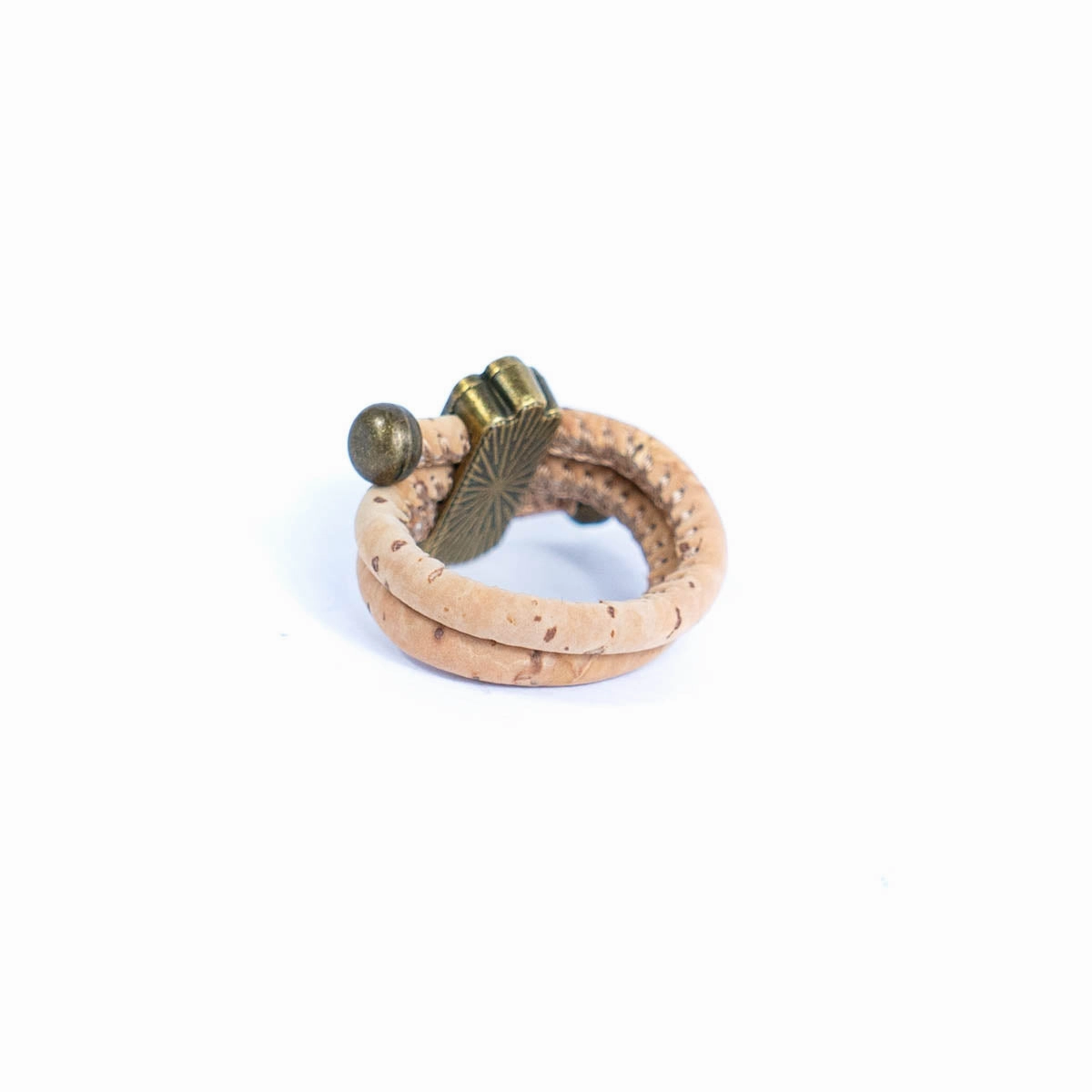 Colored cork line and bronze Hand of Fatima alloy hardware handmade women's ring  RW-047-MIX-10