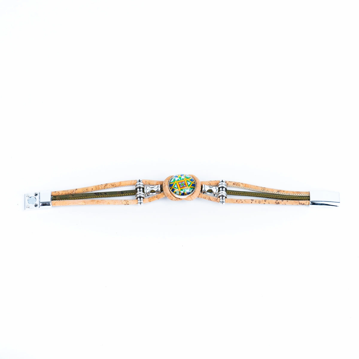 colored cork thread  handmade bracelet adjustable BR-464-MIX-5