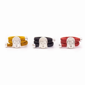Colorful Buddha head ring handmade original natural Cork Rings  RW-002-MIX-10