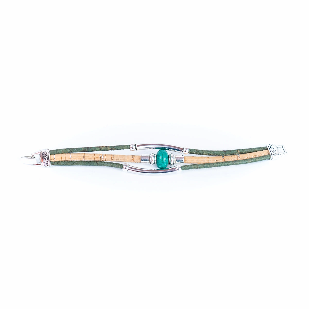Colorful cork thread and ceramic beads with tube handmade women's bracelet DBR-020-MIX-5