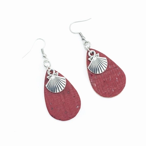 Cork earring  Original handmade ladies earrings-ER-120-B