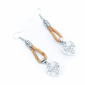 Cork earring  Original handmade ladies earrings-ER-132-B