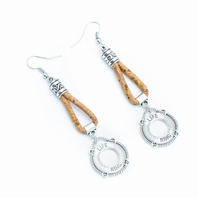 Cork earring  Original handmade ladies earrings-ER-132-D