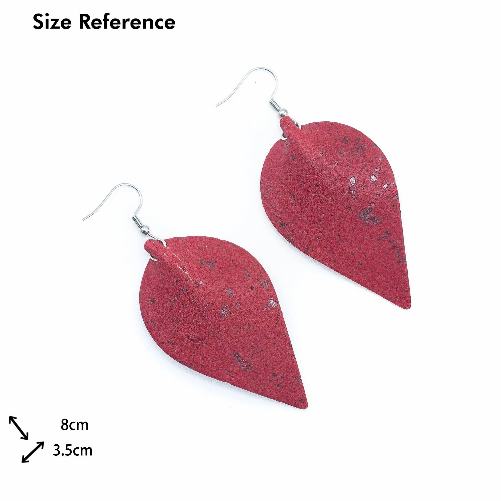 cork fabric  Shapes for Earrings, Original handmade ladies earrings-ER-119-E
