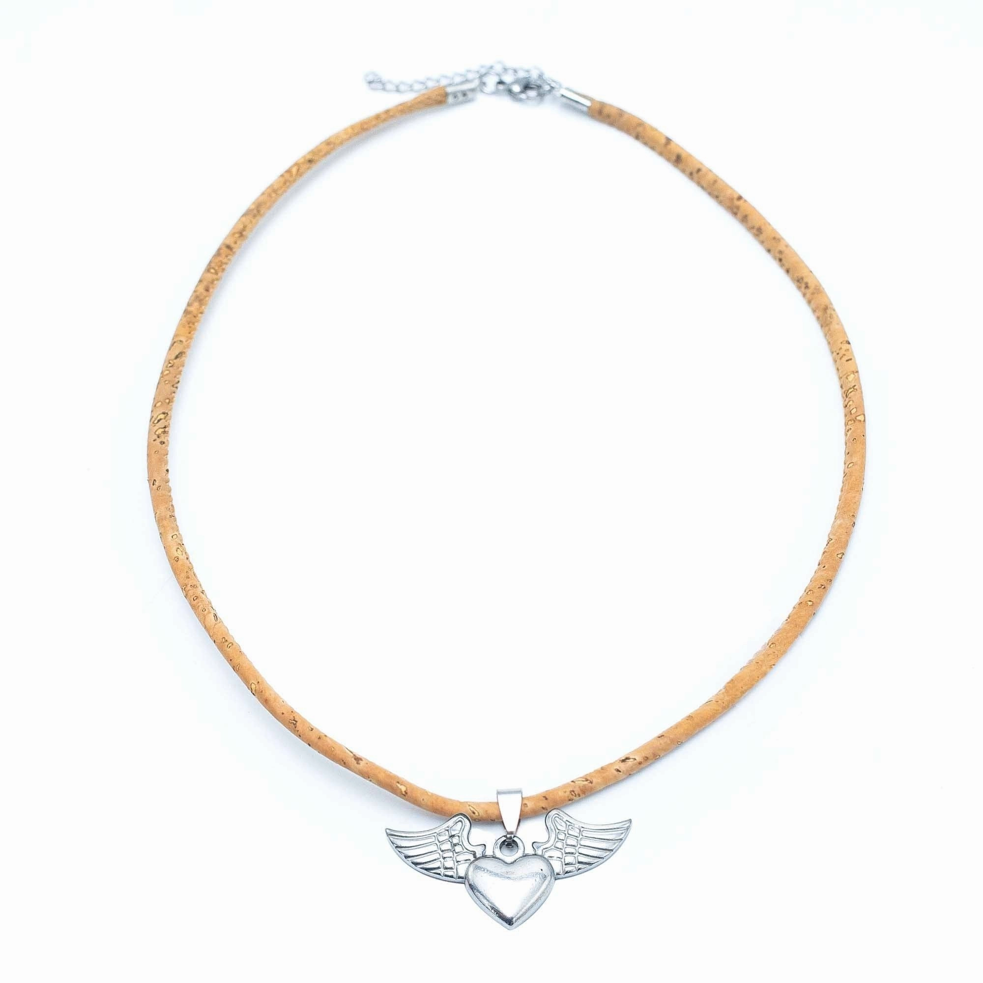 Cork jewelry-Stainless steel necklace  for women NS-003-3