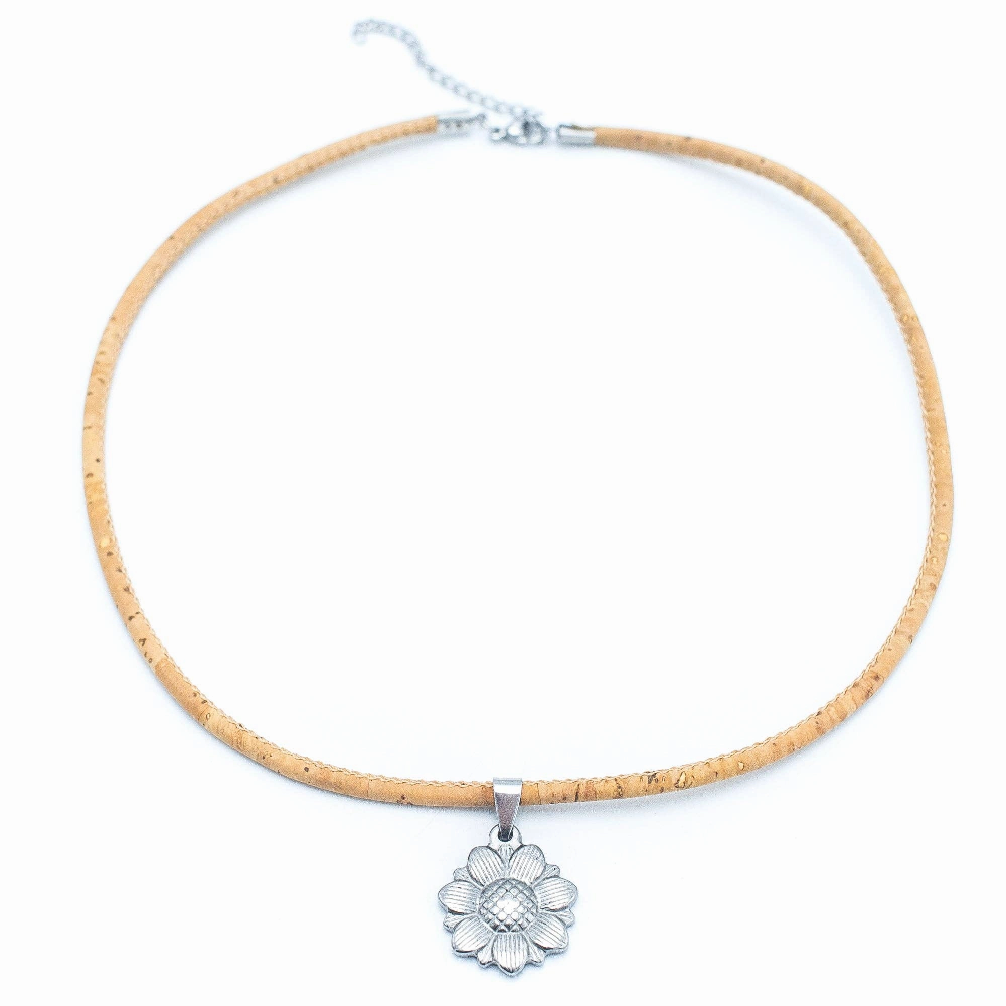 Cork jewelry-Stainless steel necklace  for women NS-006-3