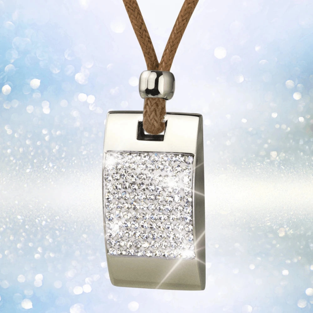 Crystal Tablet Dark Caramel Pendant