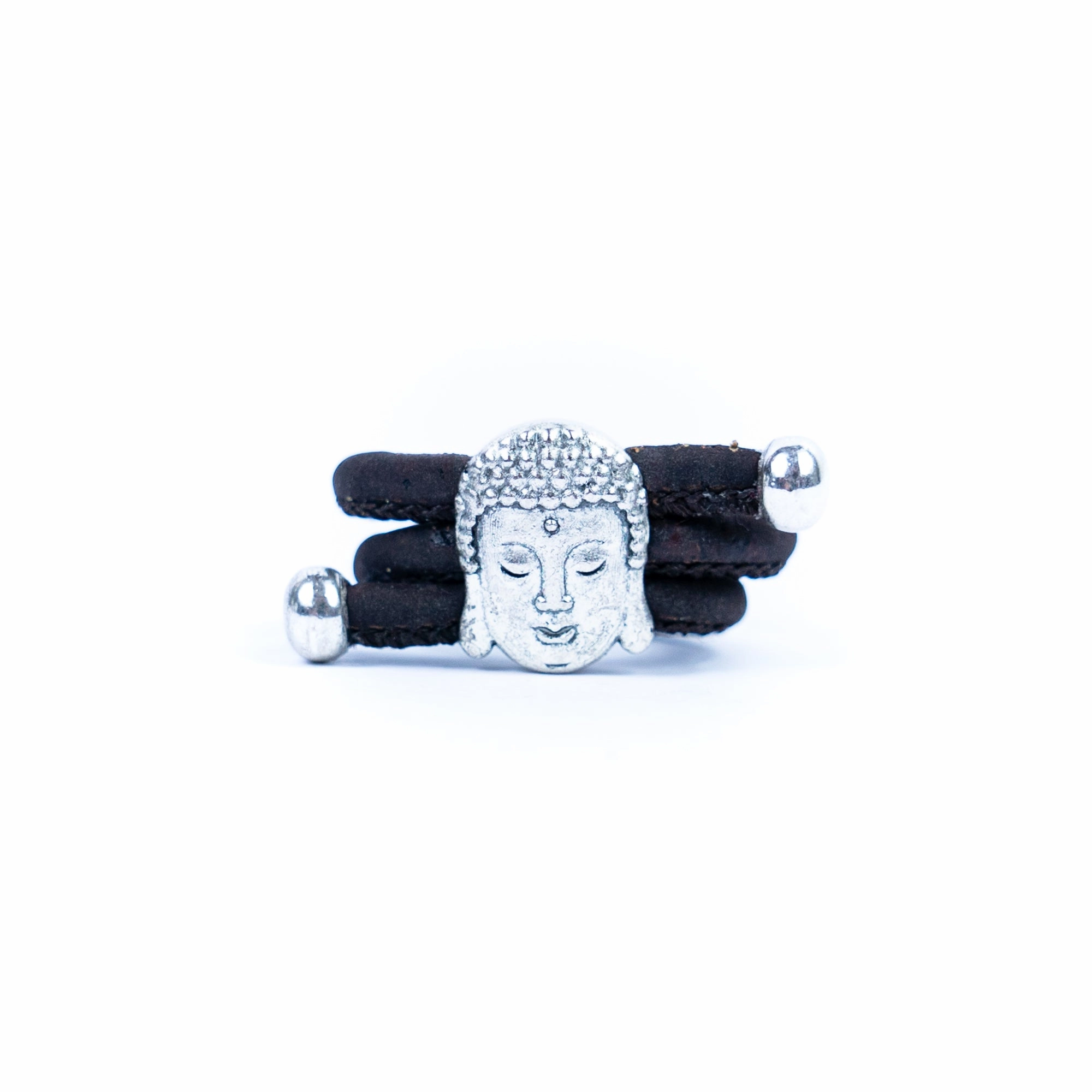 dark brown cork cord and alloy accessories handmade ladies rings RW-062-MIX-10 (RANDOM)