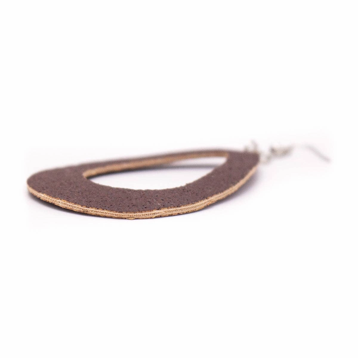 dark  brown cork fabric  Shapes for Earrings, Original handmade ladies earrings-ER-073-E