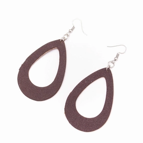 dark  brown cork fabric  Shapes for Earrings, Original handmade ladies earrings-ER-073-E
