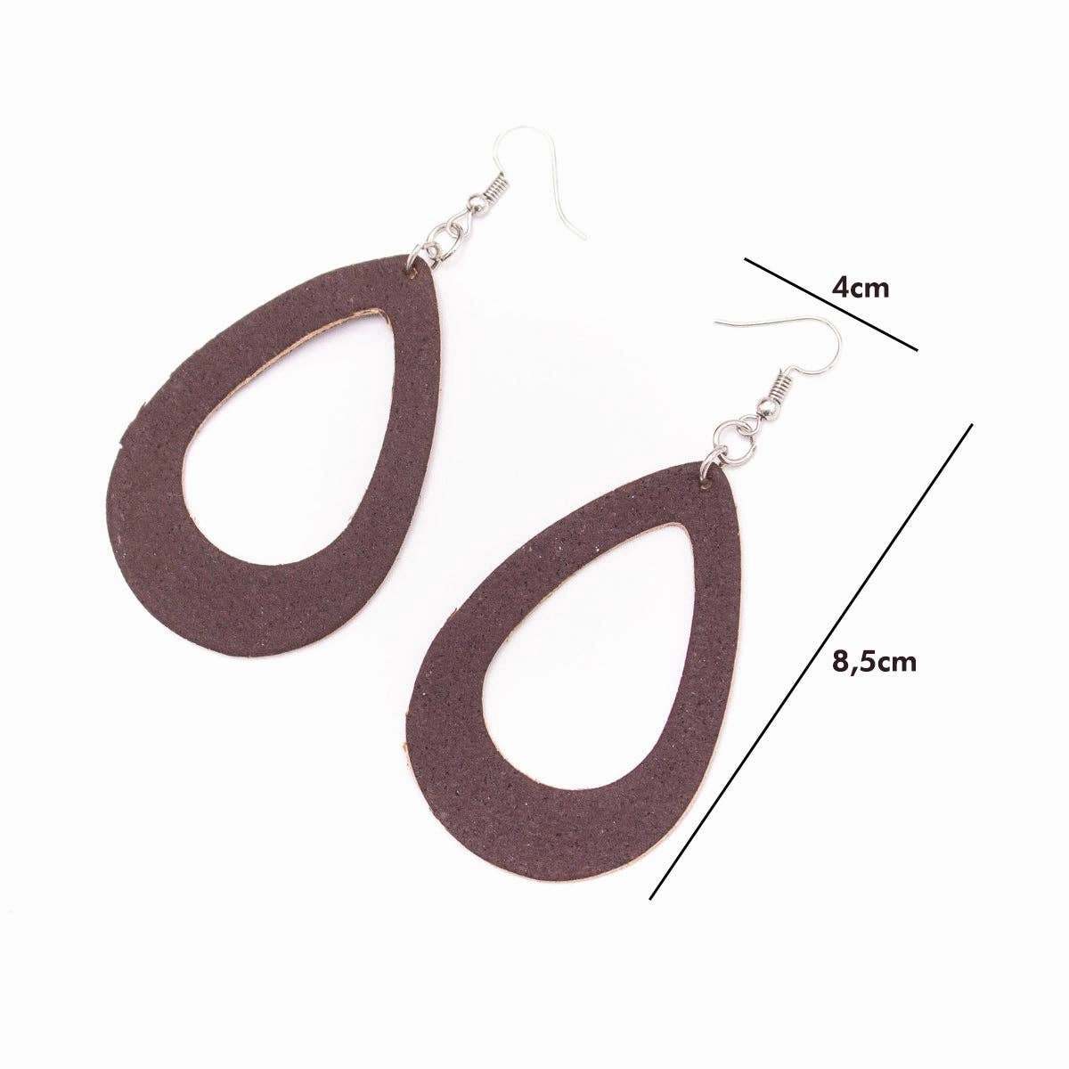 dark  brown cork fabric  Shapes for Earrings, Original handmade ladies earrings-ER-073-E