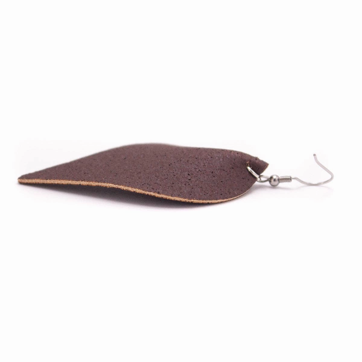 dark brown cork fabric  Shapes for Earrings, Original handmade ladies earrings-ER-119-A