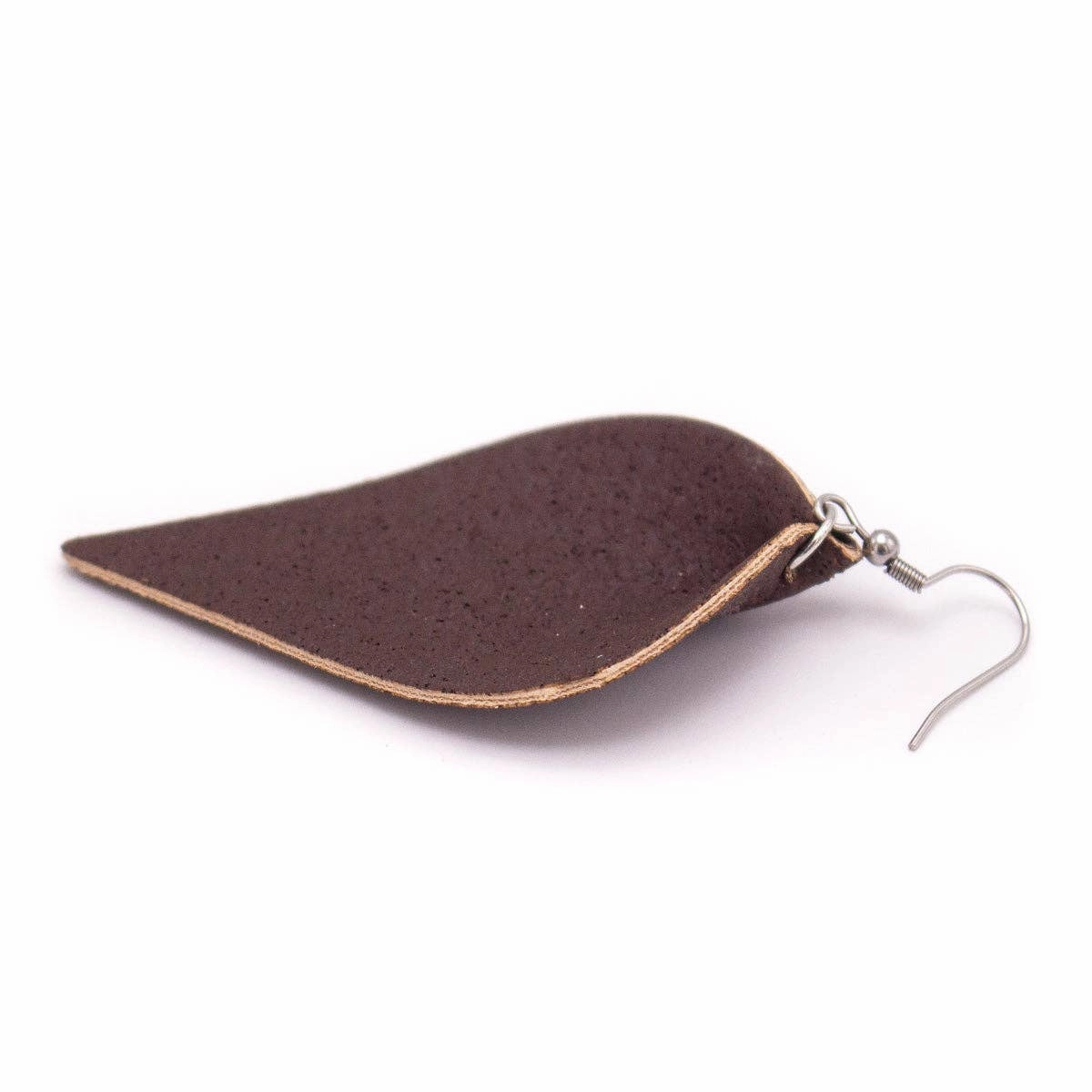 dark brown cork fabric  Shapes for Earrings, Original handmade ladies earrings-ER-119-A