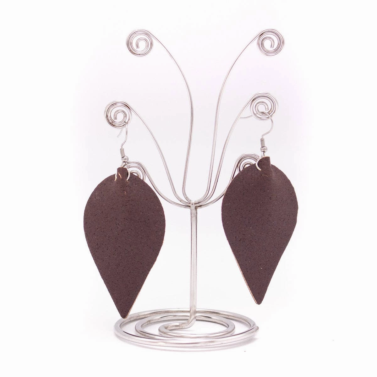 dark brown cork fabric  Shapes for Earrings, Original handmade ladies earrings-ER-119-A