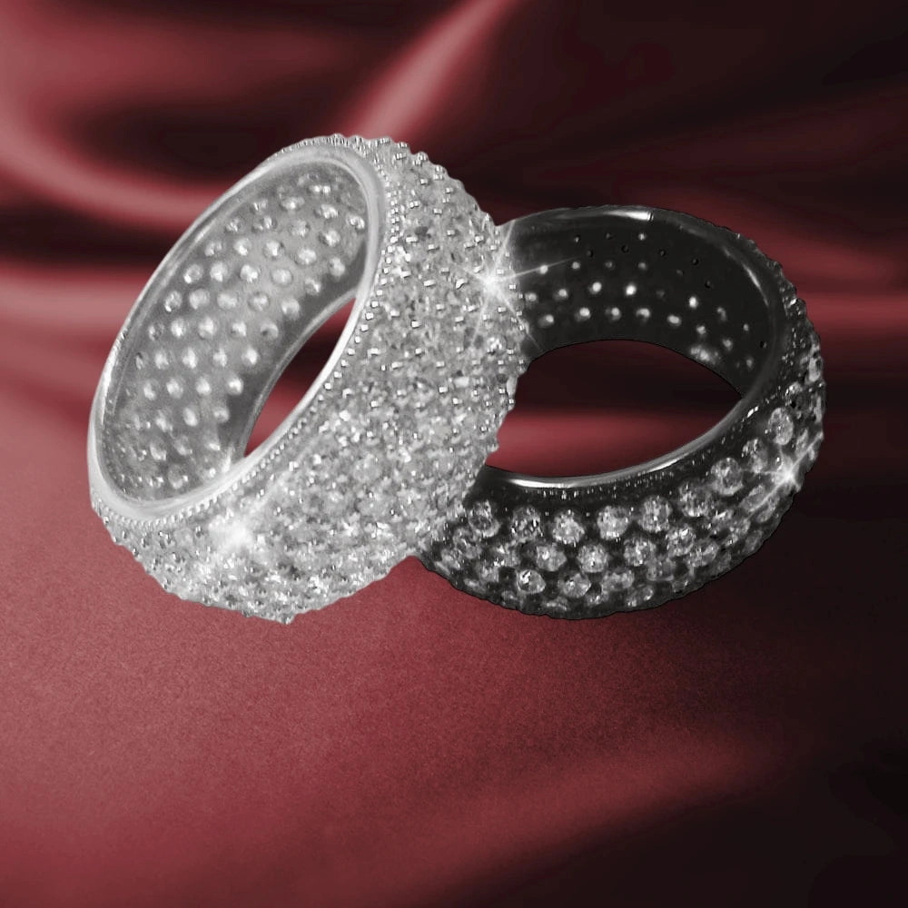 Dash White Rhodium Ring
