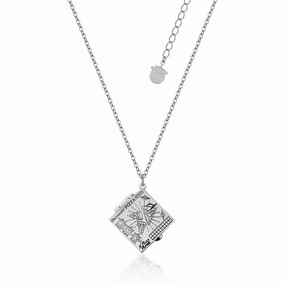 Disney Pixar Toy Story White Gold Plated Pizza Planet Pizza Box Pendant On Chain