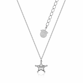 Disney Pixar Toy Story White Gold Plated Sheriff Woody Pendant On Chain