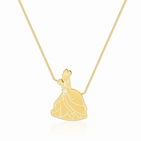 Disney Princess And The Frog Gold Plated Tiana Pendant on 40cm Chain