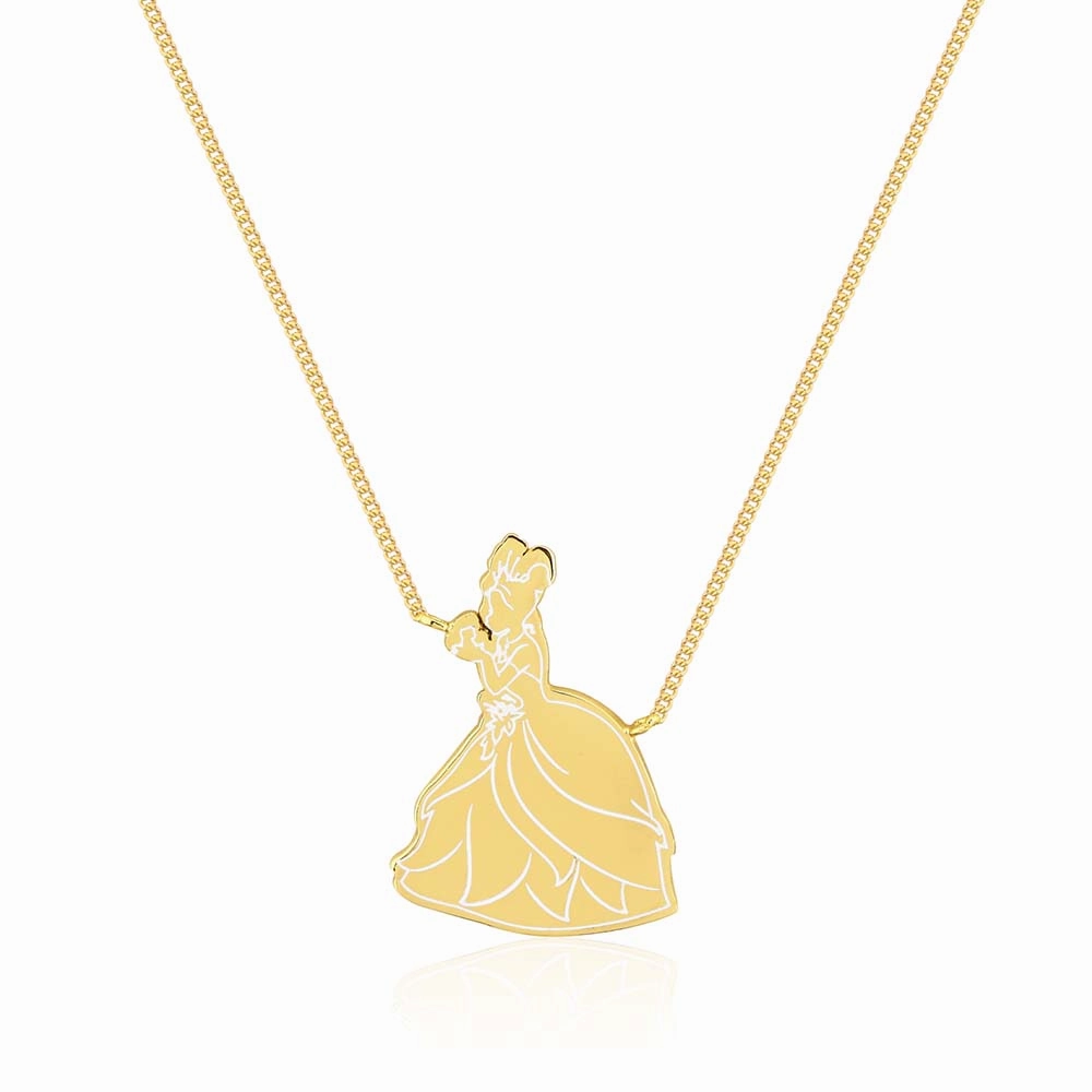 Disney Princess And The Frog Gold Plated Tiana Pendant on 40cm Chain