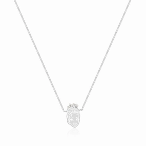 Disney Princess And The Frog Rhodium Plated Tiana Pearl Pendant on 40cm Chain