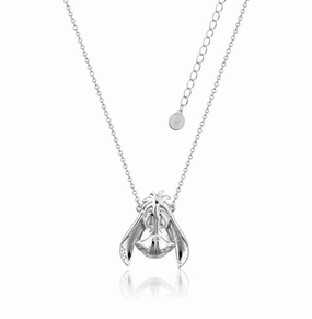 Disney White Gold Plated Winnie The Pooh Eeyore Pendant On 45 7cm Chain