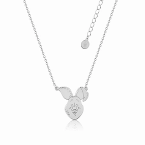 Disney White Gold Plated Winnie The Pooh Piglet Pendant On 45 7cm Chain