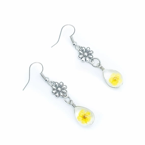 Dried flower earrings-Original handmade ladies earrings-ER-124-B