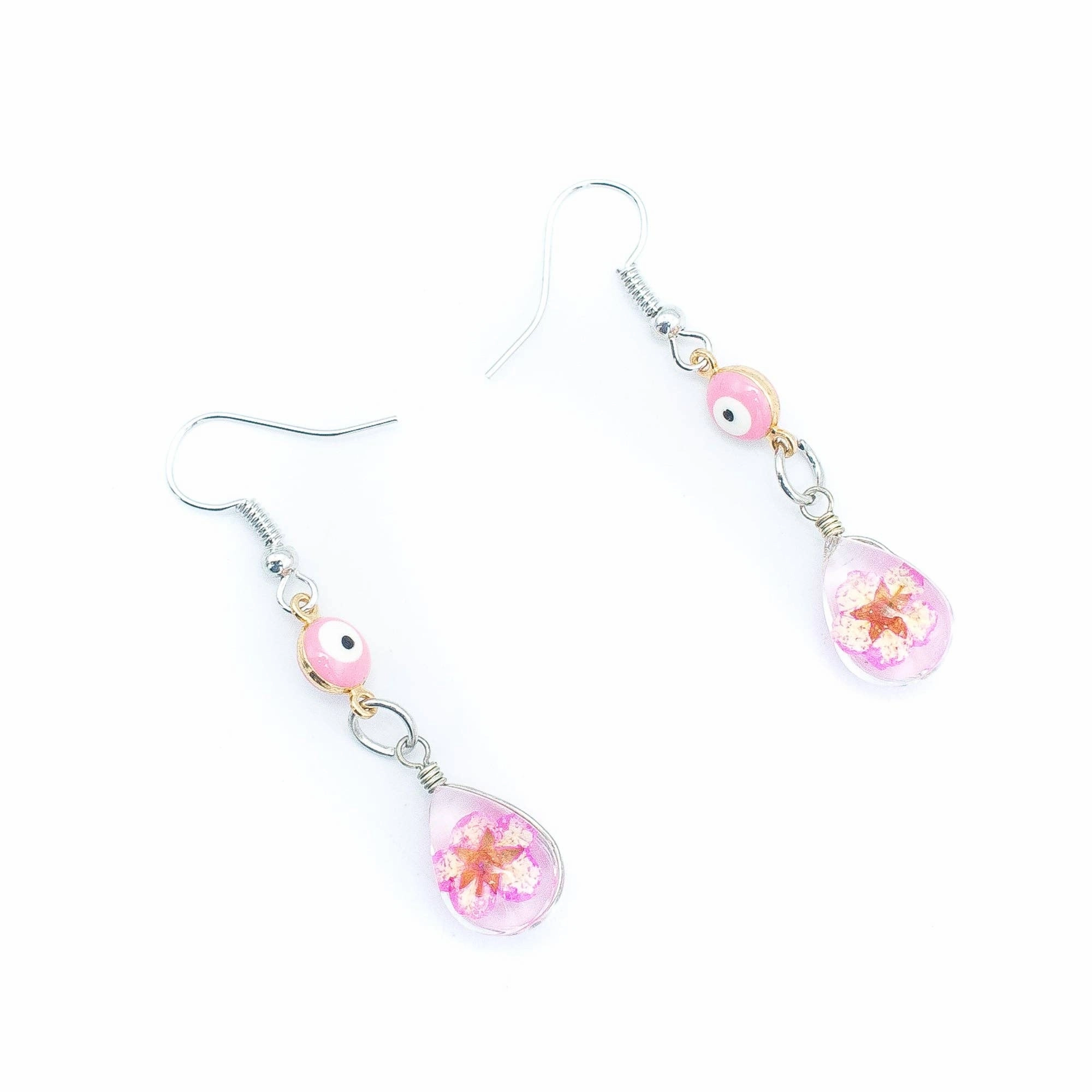 Dried flowers earring  Original handmade ladies earrings-ER-122-B