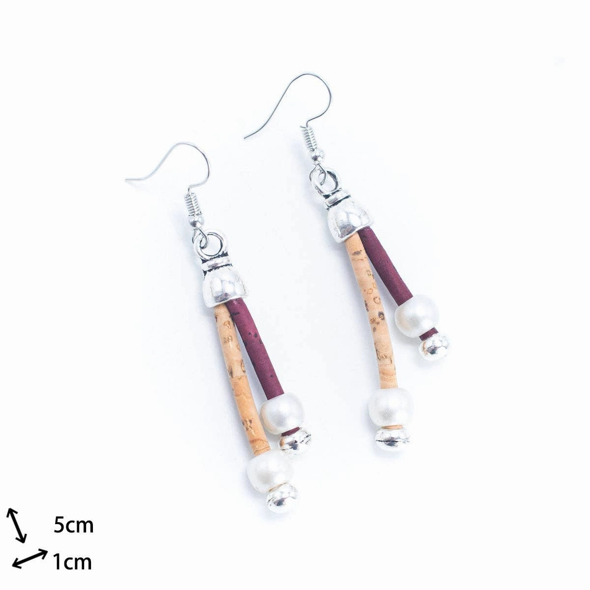Dual cork handmade earrings-ER-141-MIX-5