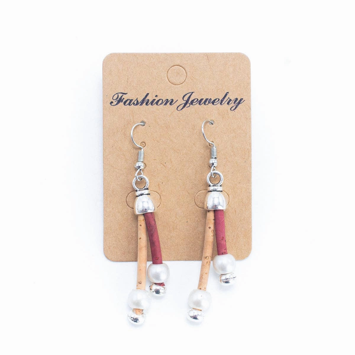 Dual cork handmade earrings-ER-141-MIX-5