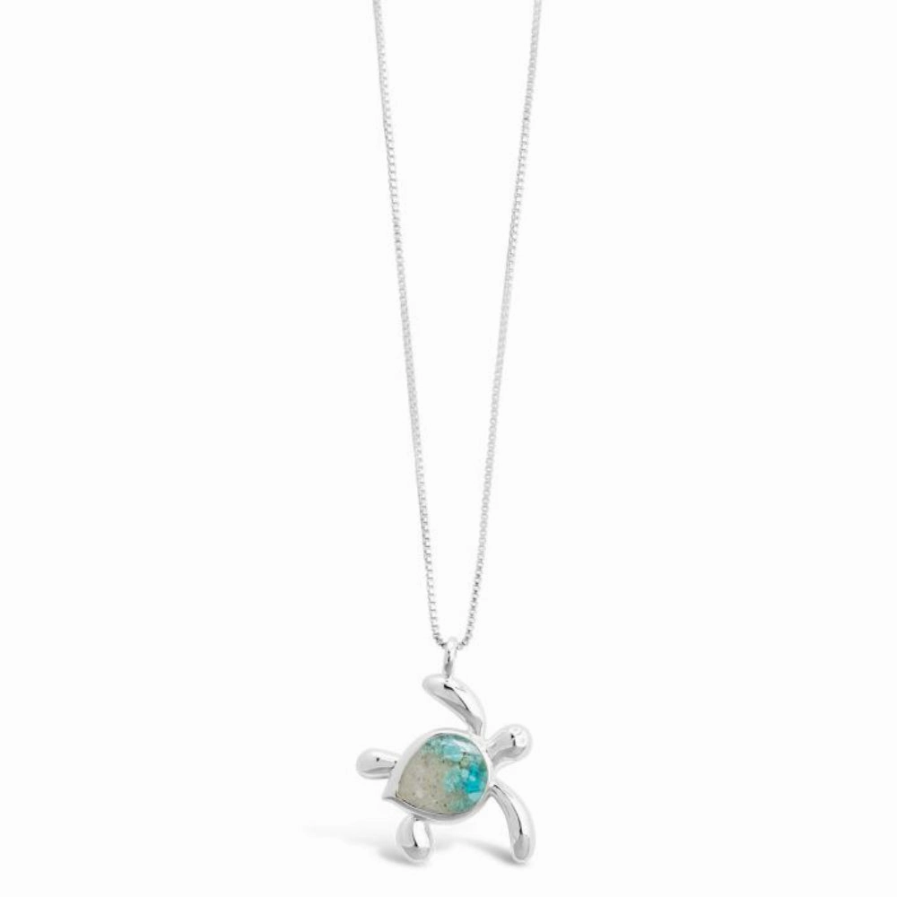 Dune Jewelry Sterling Silver Turquoise Gradient Turtle Necklace
