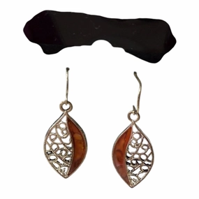 Earrings Dangle/Drop By Cme In Orange & Silver