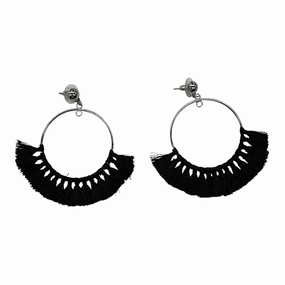 Earrings Hoop By Clothes Mentor In Black