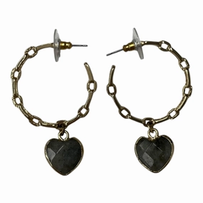 Earrings Hoop By Clothes Mentor In Gold & Grey