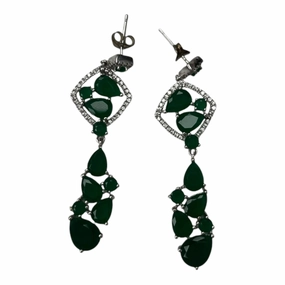 Earrings Sterling Silver By Nadri In Green