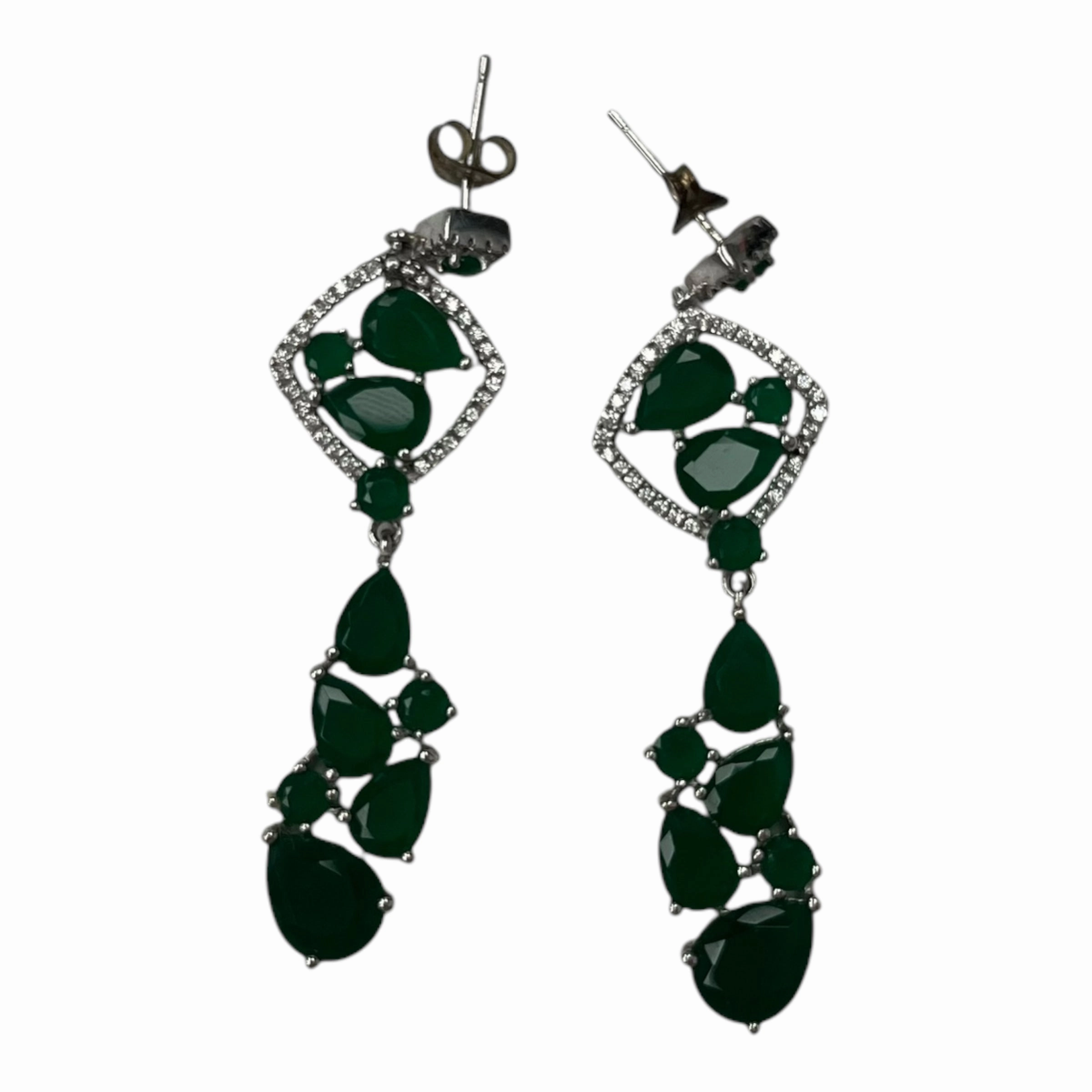 Earrings Sterling Silver By Nadri In Green