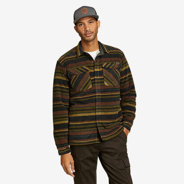 Eddie Bauer Men's Chutes Pro Faux-Shearling Lined Shirt Jacket - Cocoa Eddie Bauer