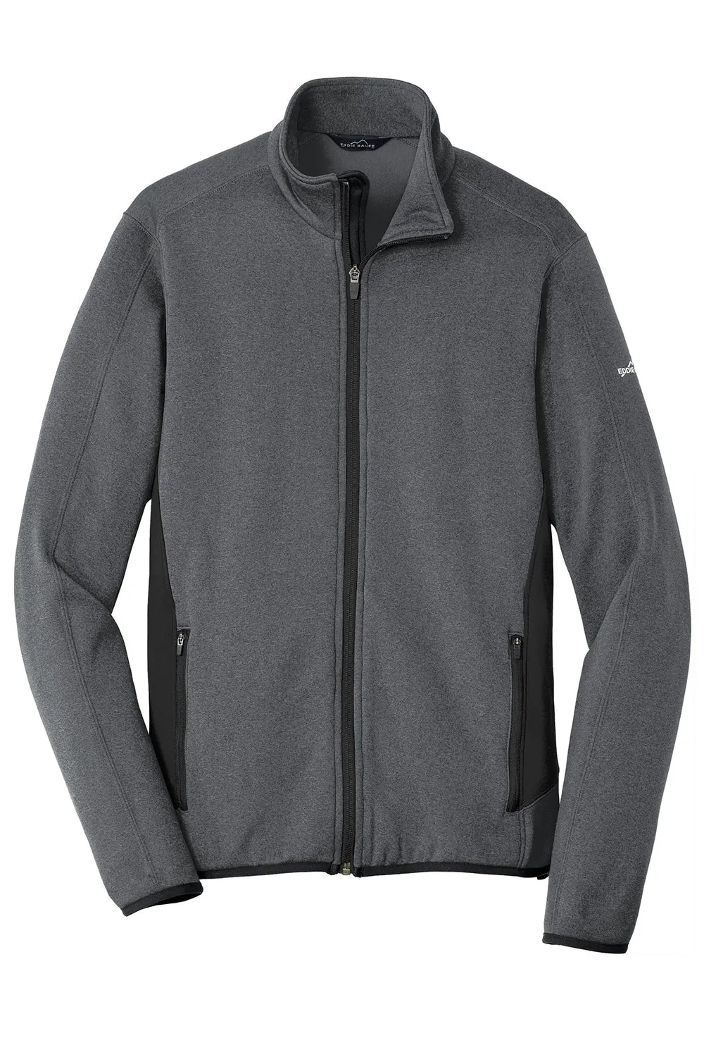 Eddie Bauer Mens Full Zip Fleece Jacket - Heather Dark Charcoal Grey  Exquisite Clothing Eddie-Bauer