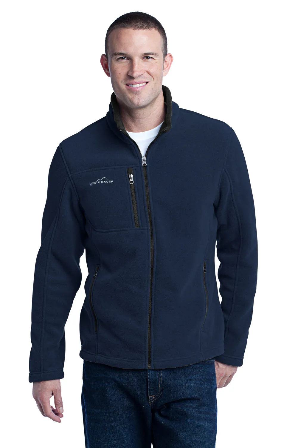 Eddie Bauer Mens Full Zip Fleece Jacket - River Navy Blue  Exquisite Clothing Eddie-Bauer