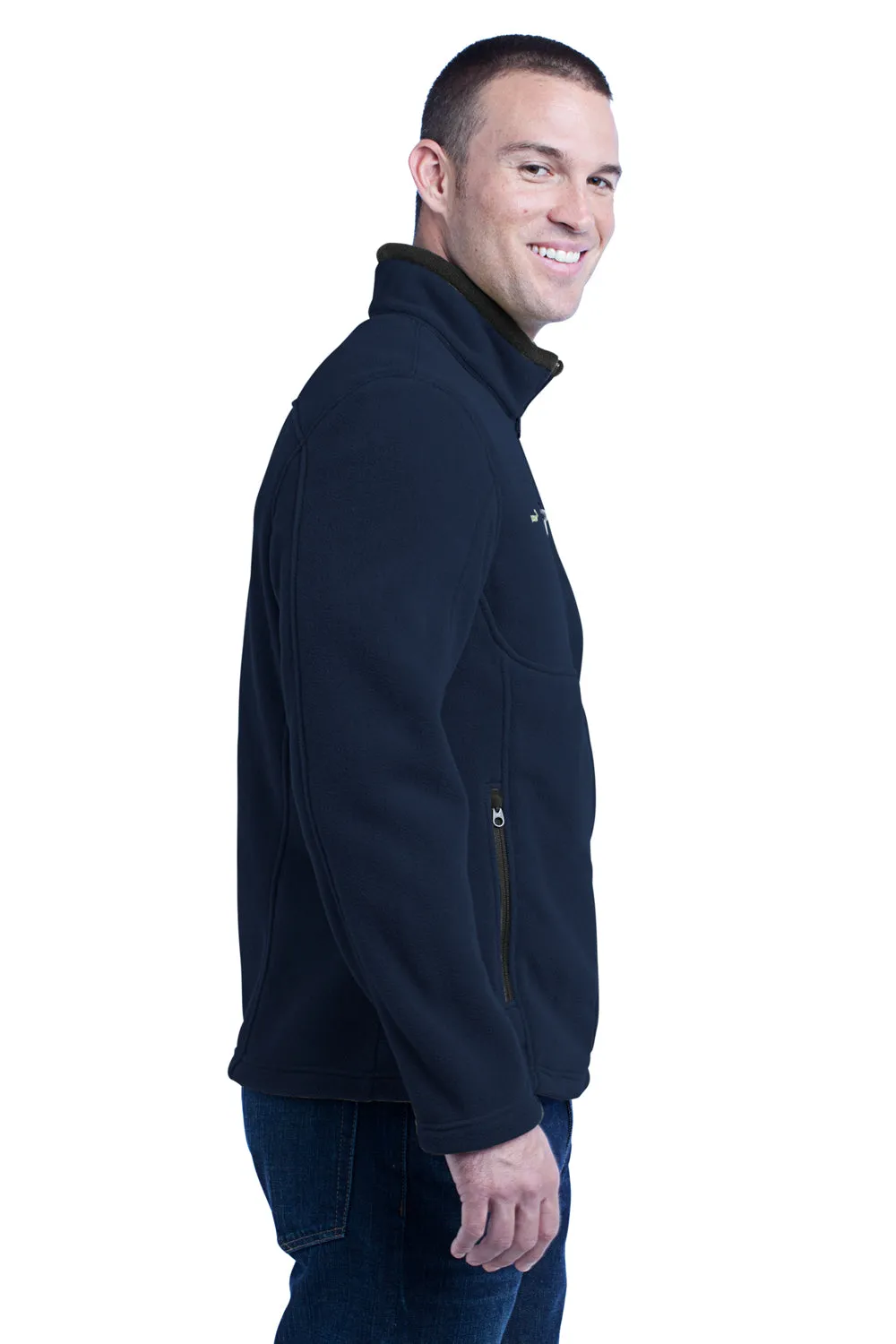 Eddie Bauer Mens Full Zip Fleece Jacket - River Navy Blue  Exquisite Clothing Eddie-Bauer