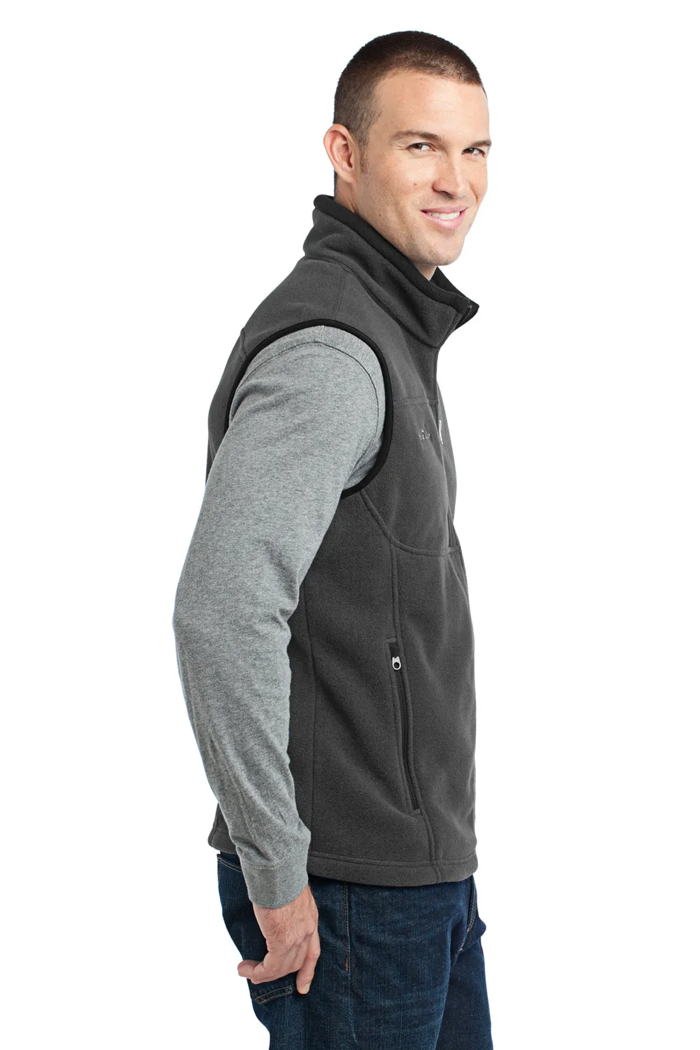 Eddie Bauer Mens Full Zip Fleece Vest - Steel Grey  Exquisite Clothing Eddie-Bauer