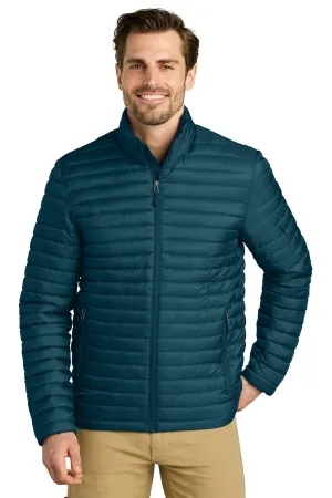 Eddie Bauer Mens Packable Quilted Water Resistant Full Zip Jacket - Adriatic Blue  Exquisite Clothing Eddie-Bauer