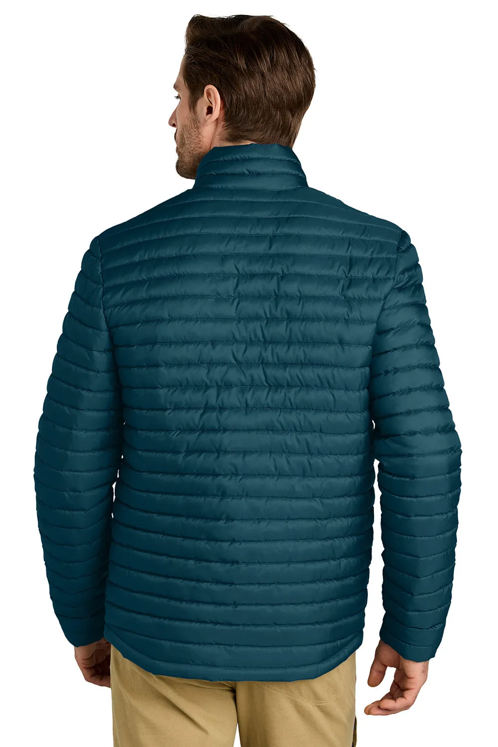 Eddie Bauer Mens Packable Quilted Water Resistant Full Zip Jacket - Adriatic Blue  Exquisite Clothing Eddie-Bauer