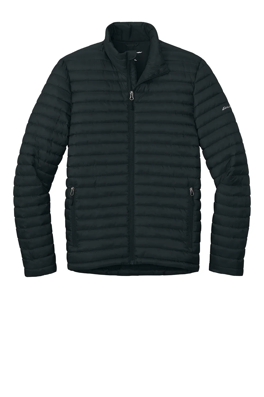 Eddie Bauer Mens Packable Quilted Water Resistant Full Zip Jacket - Black